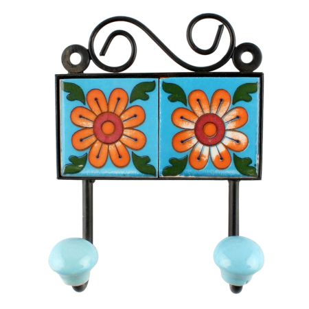 Mustard Sunflower Ceramic Tile Hook